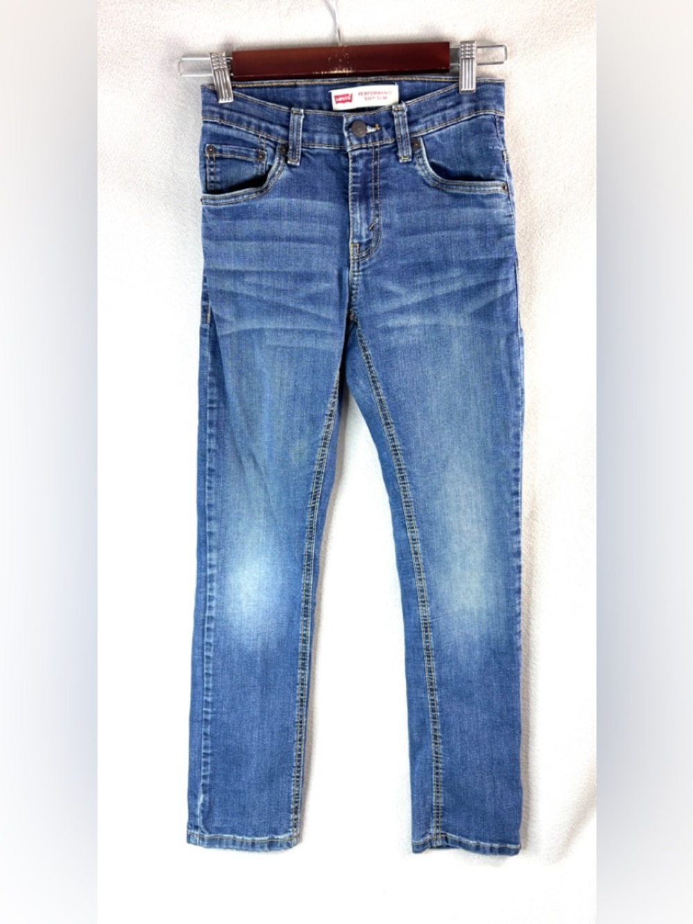 Levi's Performance 511 Slim 12R 26x26 Boys Blue Slim Distressed Denim Jeans